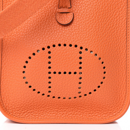Hermes Taurillon Clemence Amazone Evelyne TPM Orange Poppy Craie 8 of 10