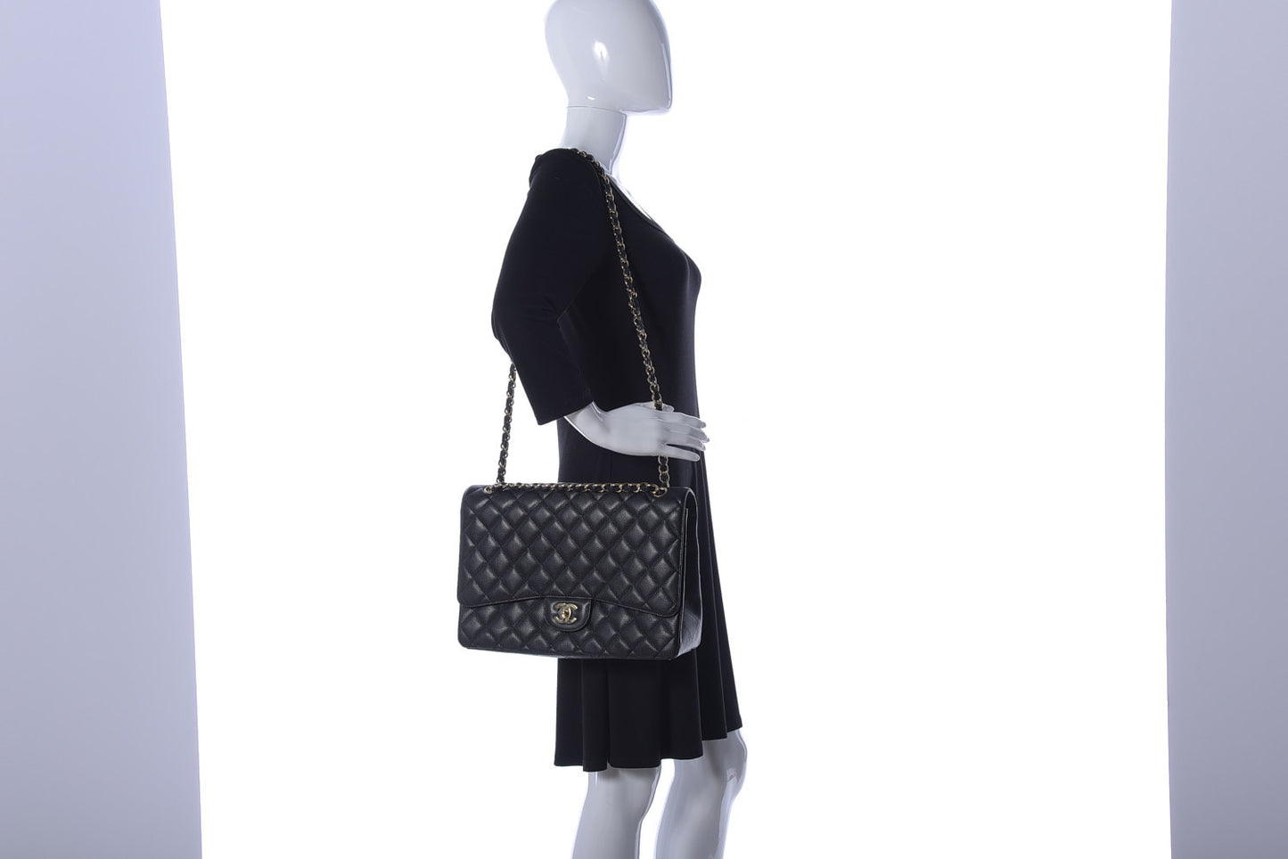 Caviar Quilted Maxi Single Flap Black