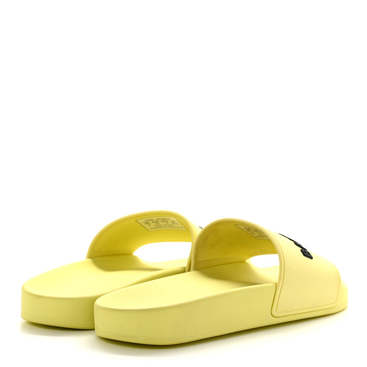 Smooth Rubber Logo Bi-Color Womens Pool Slide Sandals 37 Yellow Black