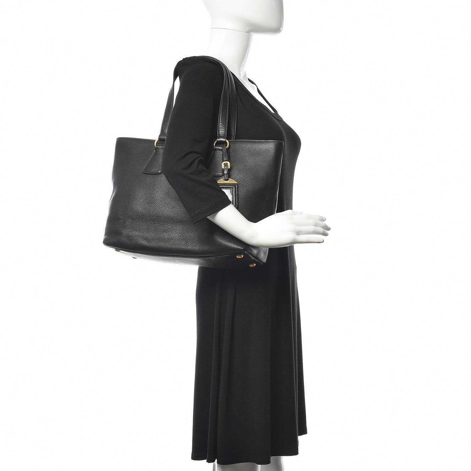 Prada Vitello Phenix Tote Black 2 of 10