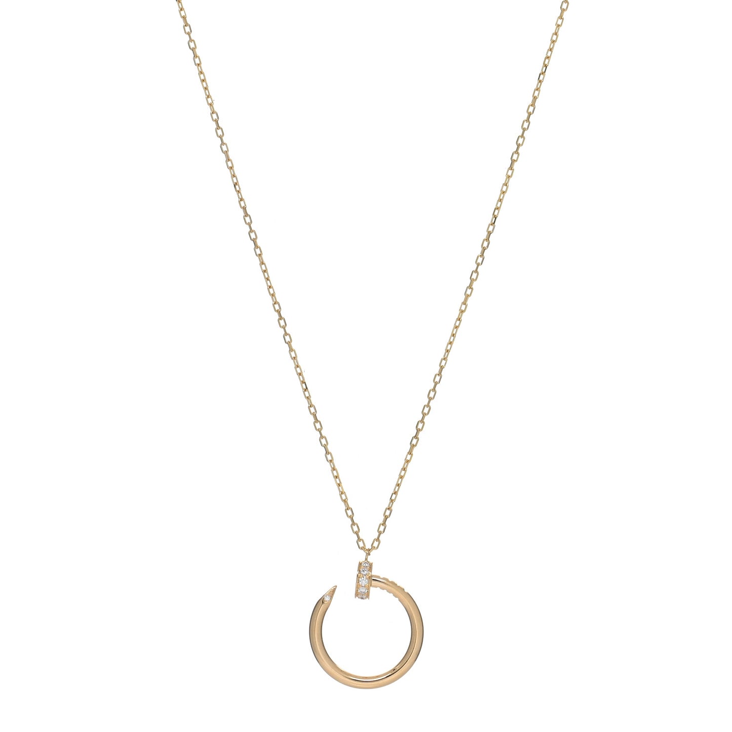 18K Yellow Gold Diamond Juste Un Clou Pendant Necklace