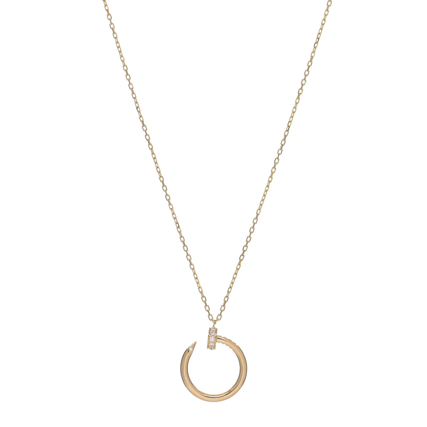Cartier 18K Yellow Gold Diamond Juste Un Clou Pendant Necklace 1 of 5