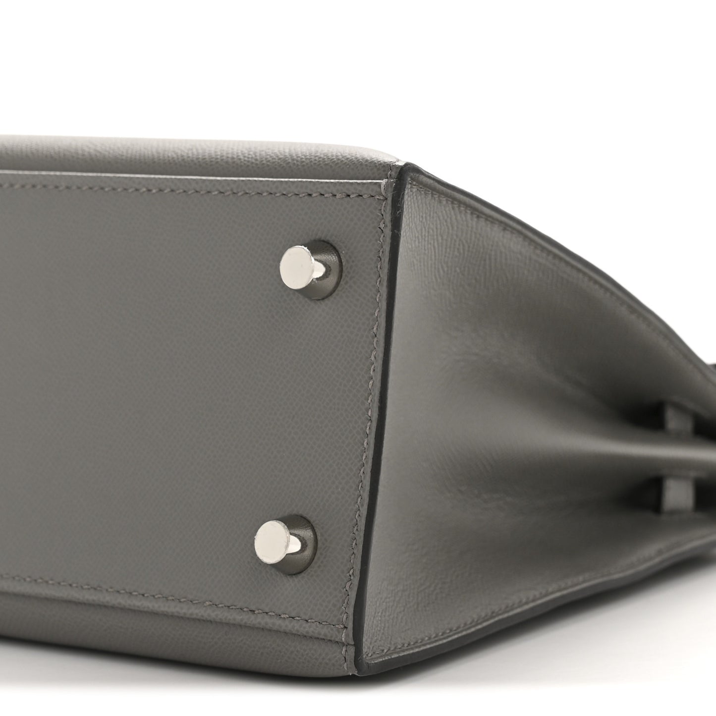 Madame Calfskin Kelly Sellier 25 Gris Meyer