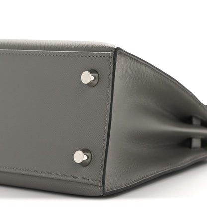 Hermes Madame Calfskin Kelly Sellier 25 Gris Meyer 10 of 11