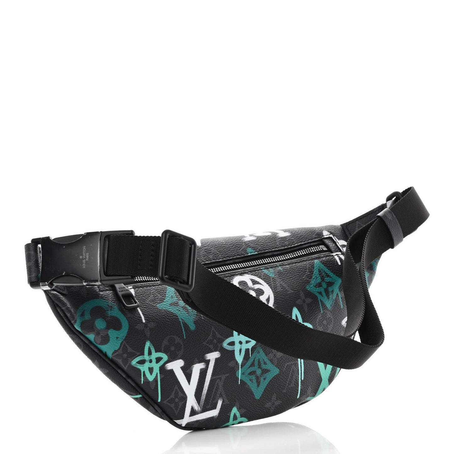 Monogram Eclipse LV Graffiti Discovery Bumbag Green Lights