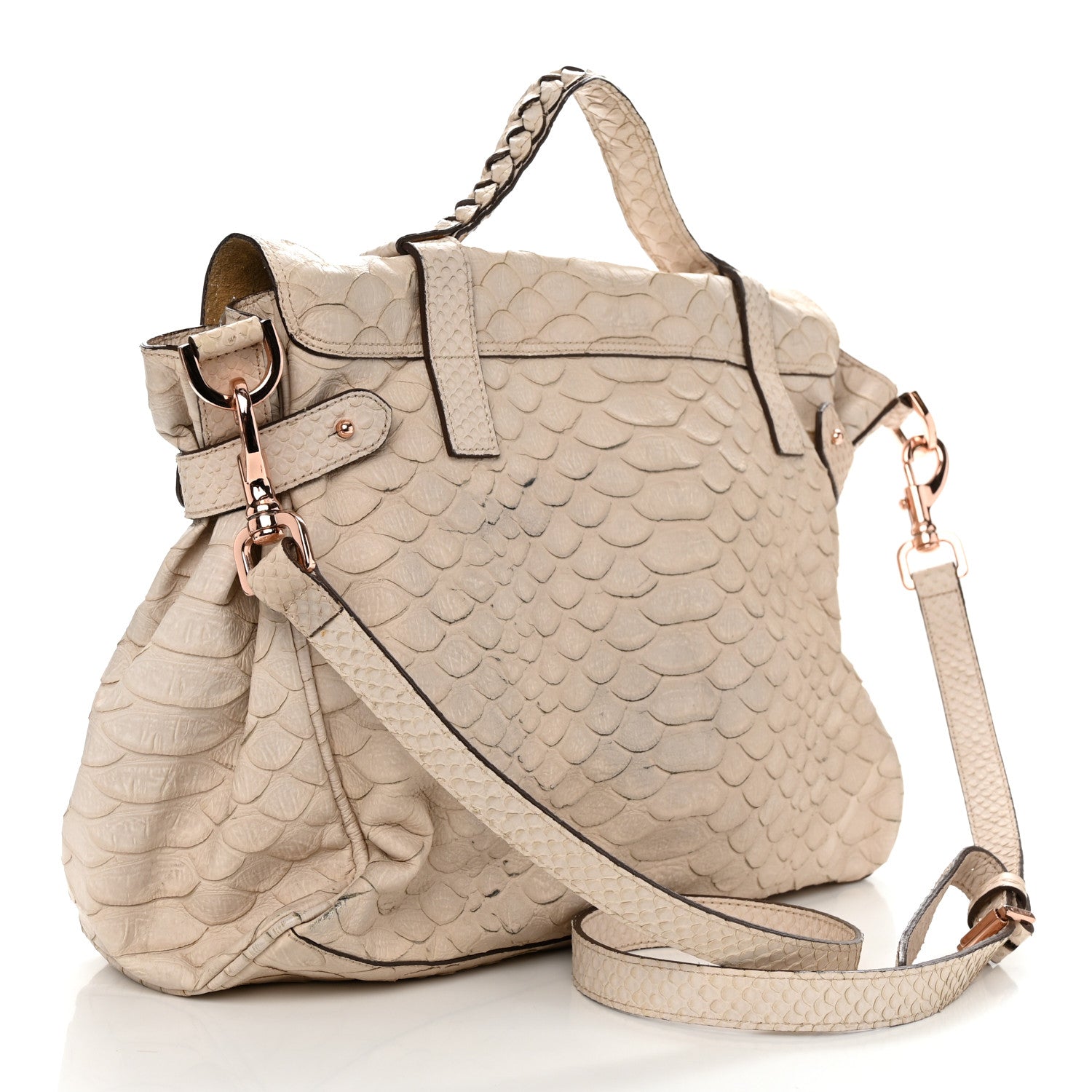 Mulberry Silky Snake Print Oversized Alexa Pebbled Beige 2 of 13