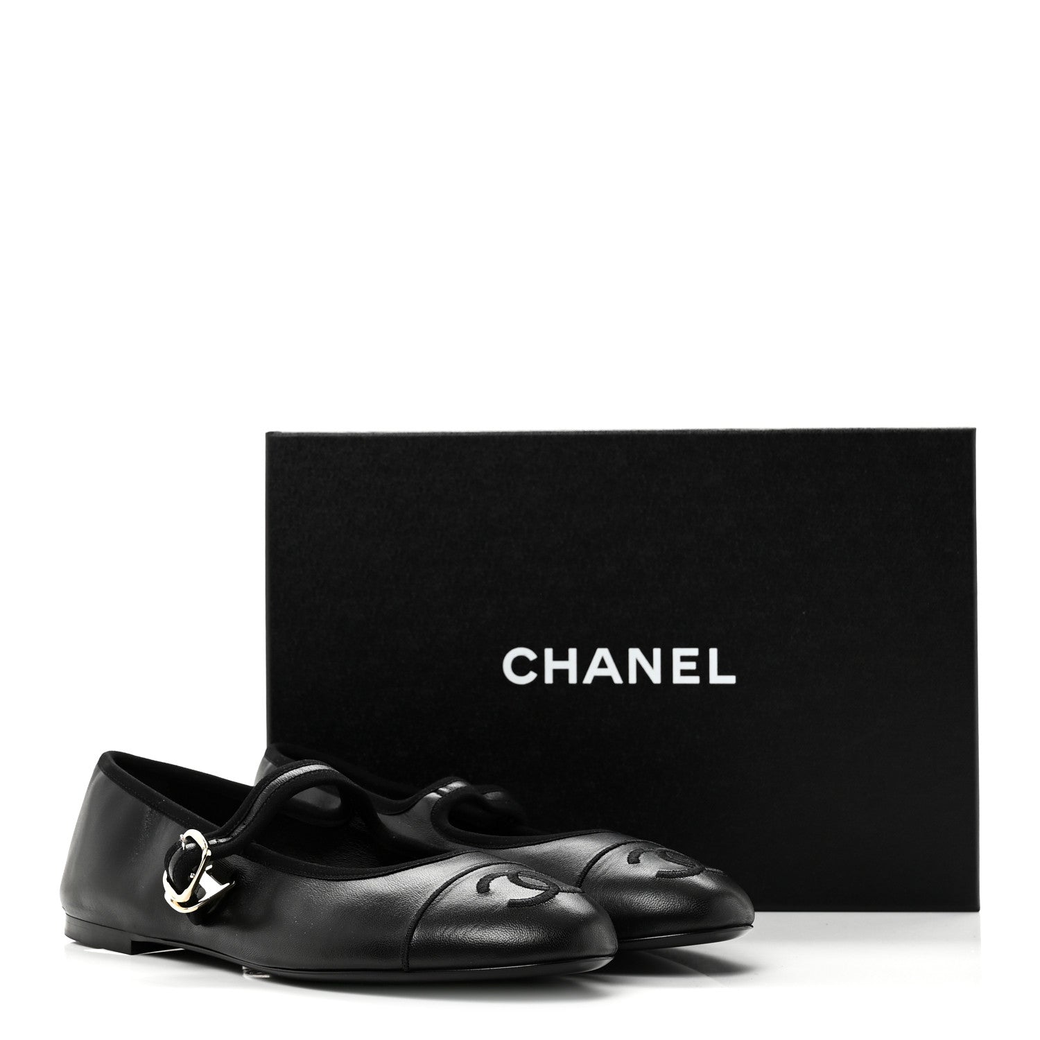 Chanel Lambskin Mary Jane Flats 40 Black 10 of 10