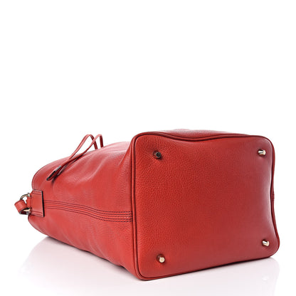 Burberry Grainy Calfskin Medium Ashby Hobo Cadmium Red 4 of 10