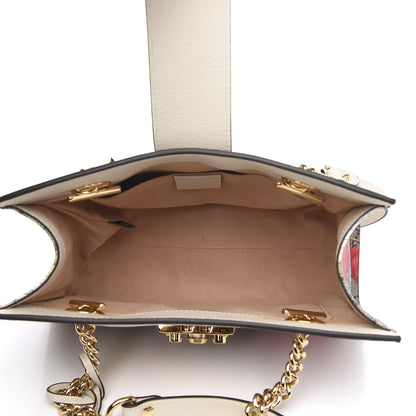 Gucci GG Supreme Monogram Flora Textured Calfskin Small Padlock Tote Beige Ebony Multicolor Mystic White 5 of 10