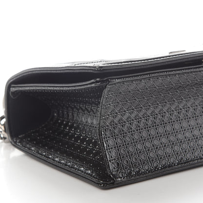 Christian Dior Metallic Patent Micro-Cannage Medium Diorama Flap Bag Graphite 7 of 8