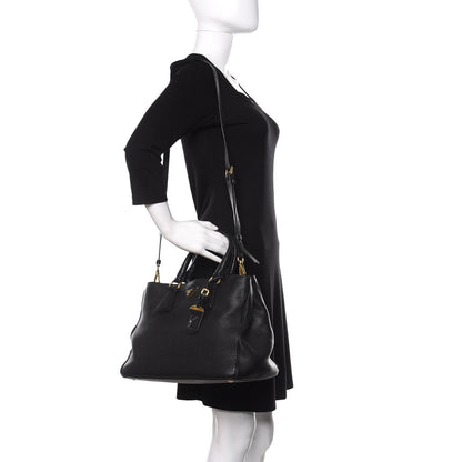 Prada Vitello Daino Shopping Tote Black 2 of 19