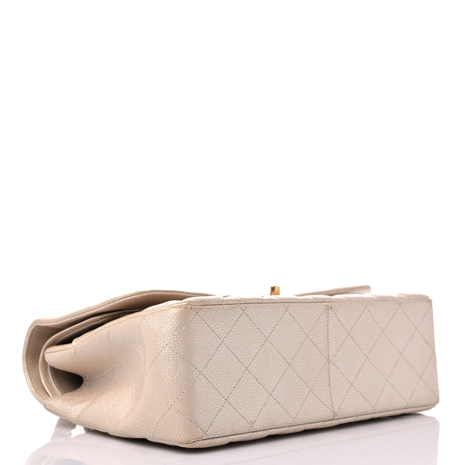 Chanel Pearly Caviar Quilted Jumbo Double Flap Light Beige 5 of 16