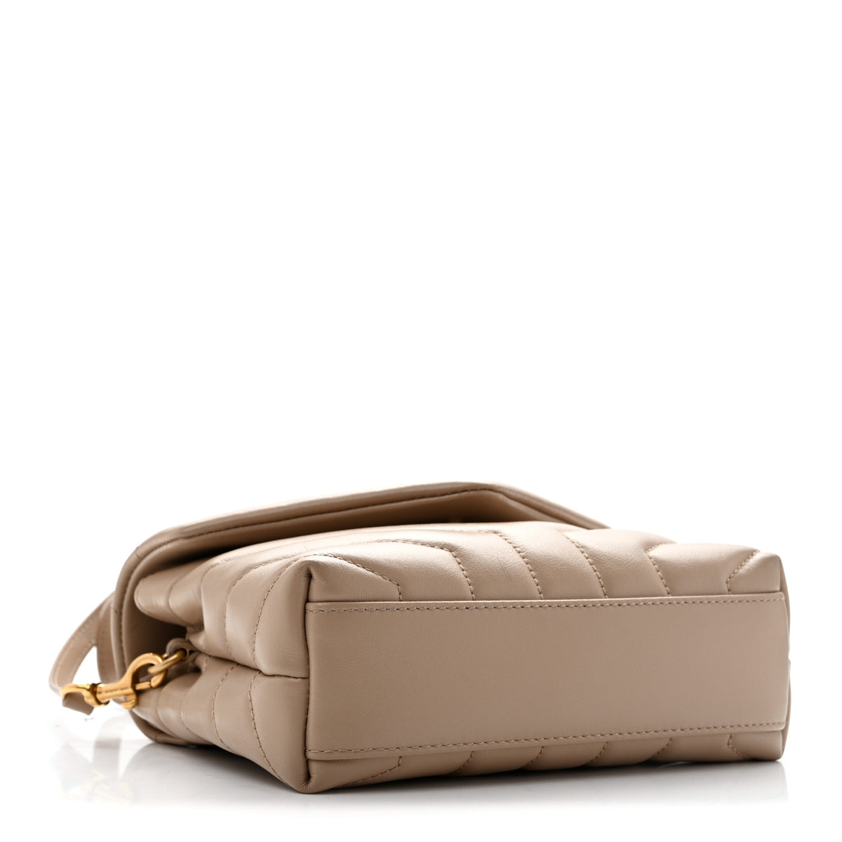 Saint Laurent Calfskin Y Quilted Monogram Toy Loulou Crossbody Bag Dark Beige 4 of 14