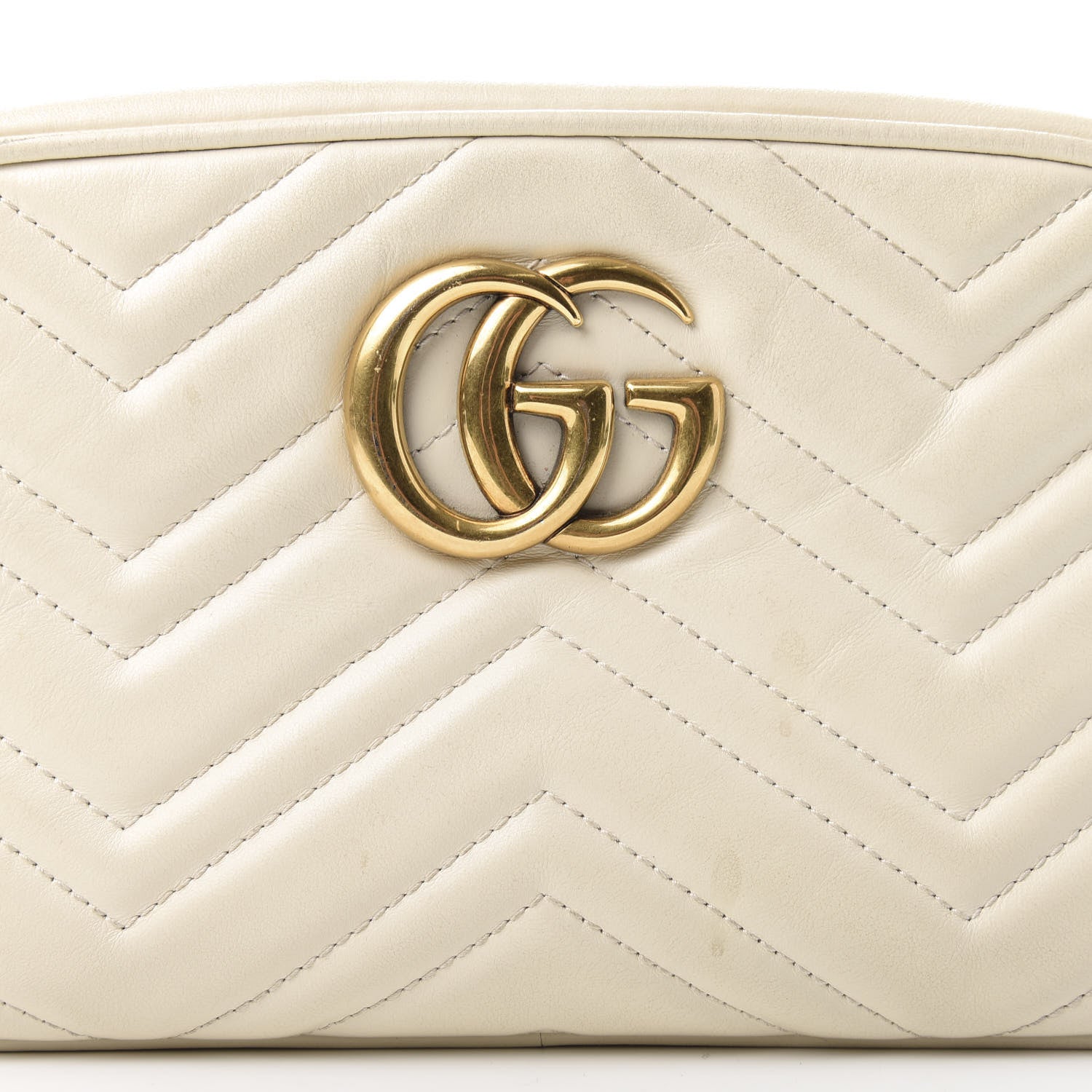 Gucci Calfskin Matelasse Small GG Marmont Chain Shoulder Bag White 10 of 11