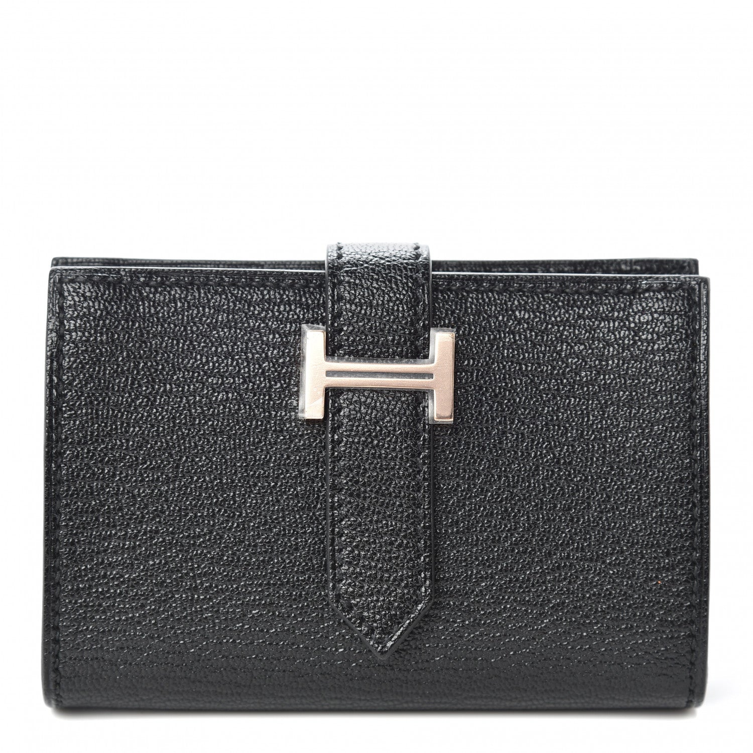 Hermes Chevre Mysore Mini Bearn Wallet Black 1 of 8
