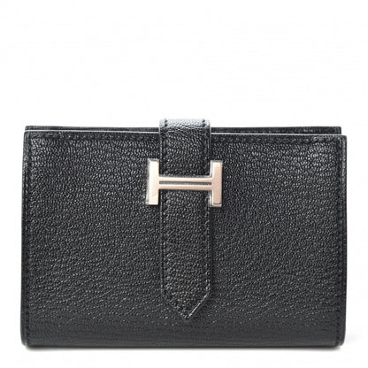 Hermes Chevre Mysore Mini Bearn Wallet Black 1 of 8