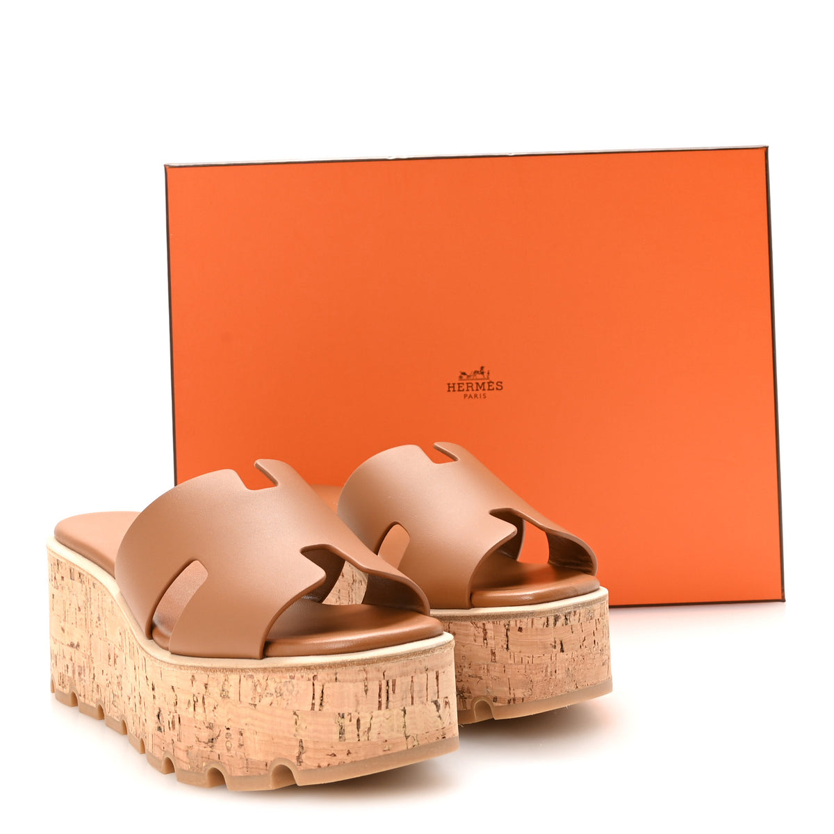 Calfskin Cork Eze 30 Sandals 36 Gold