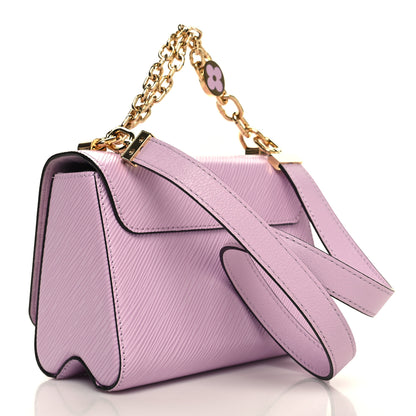Louis Vuitton Epi Twist Monogram Flower Chain Shoulder Bag MM Wisteria Pink Purple 4 of 9