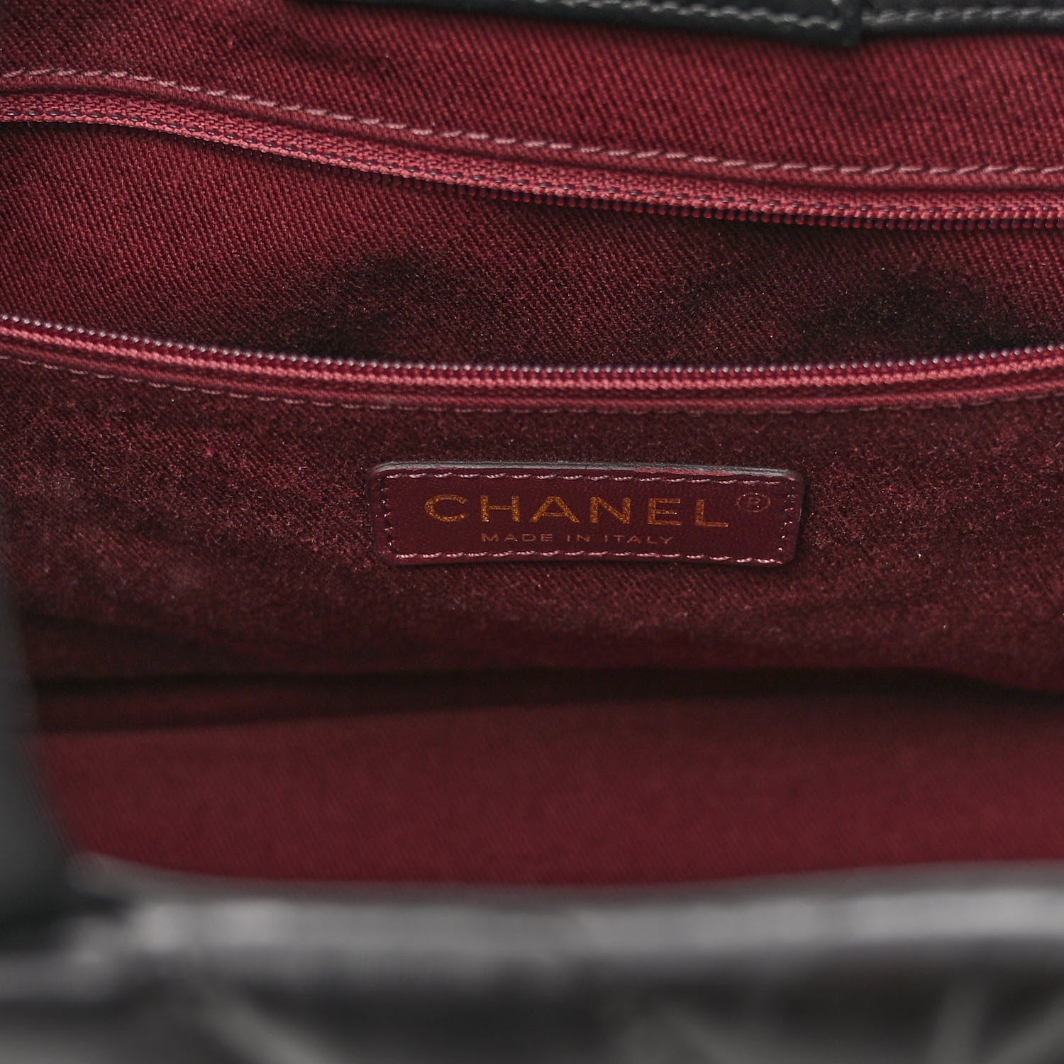 Chanel Aged Calfskin Chevron Coco Handle Shopping Tote Black 7 of 11