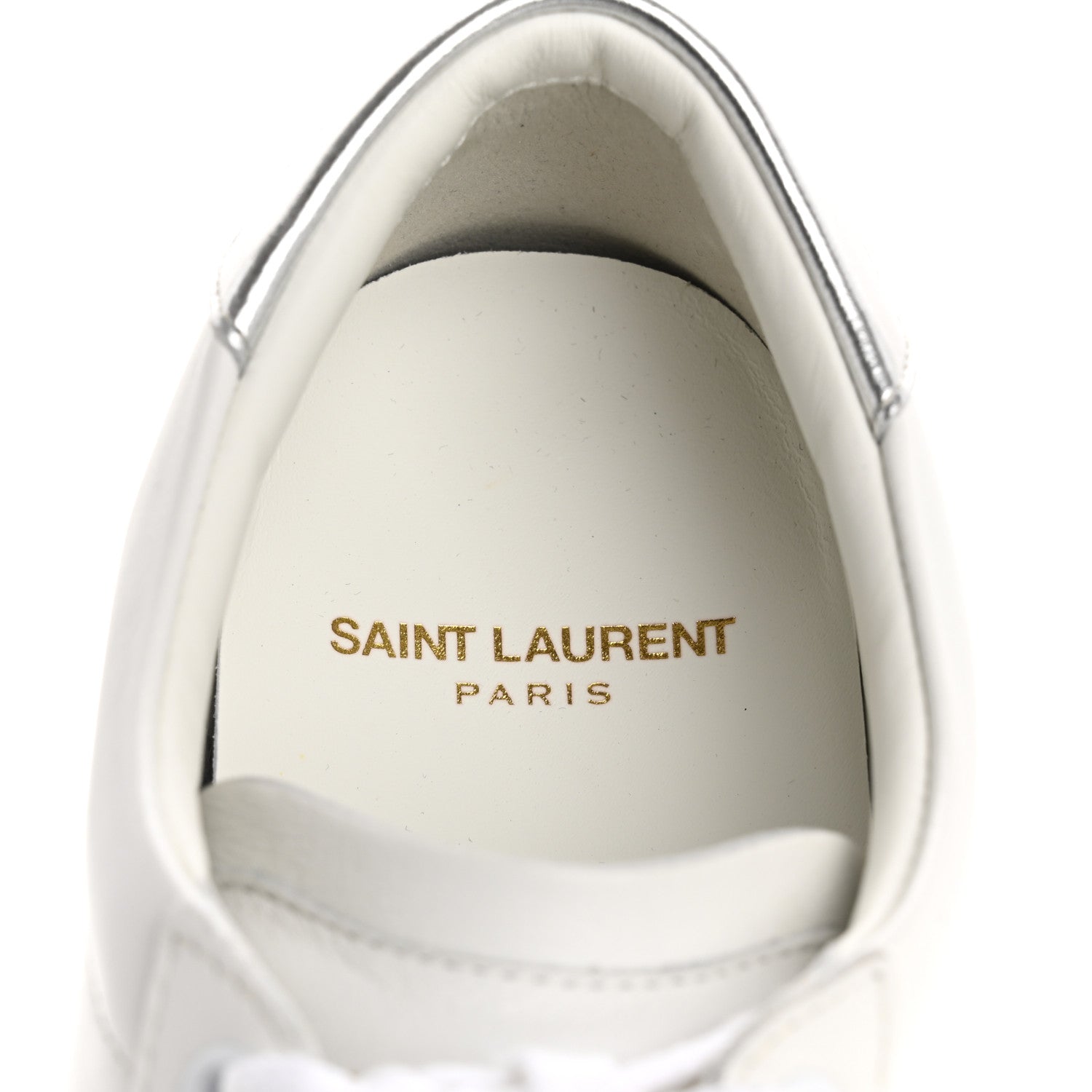Saint Laurent Embroidered Court Classic Sneakers 37.5 Blanc Optique Argento 7 of 11