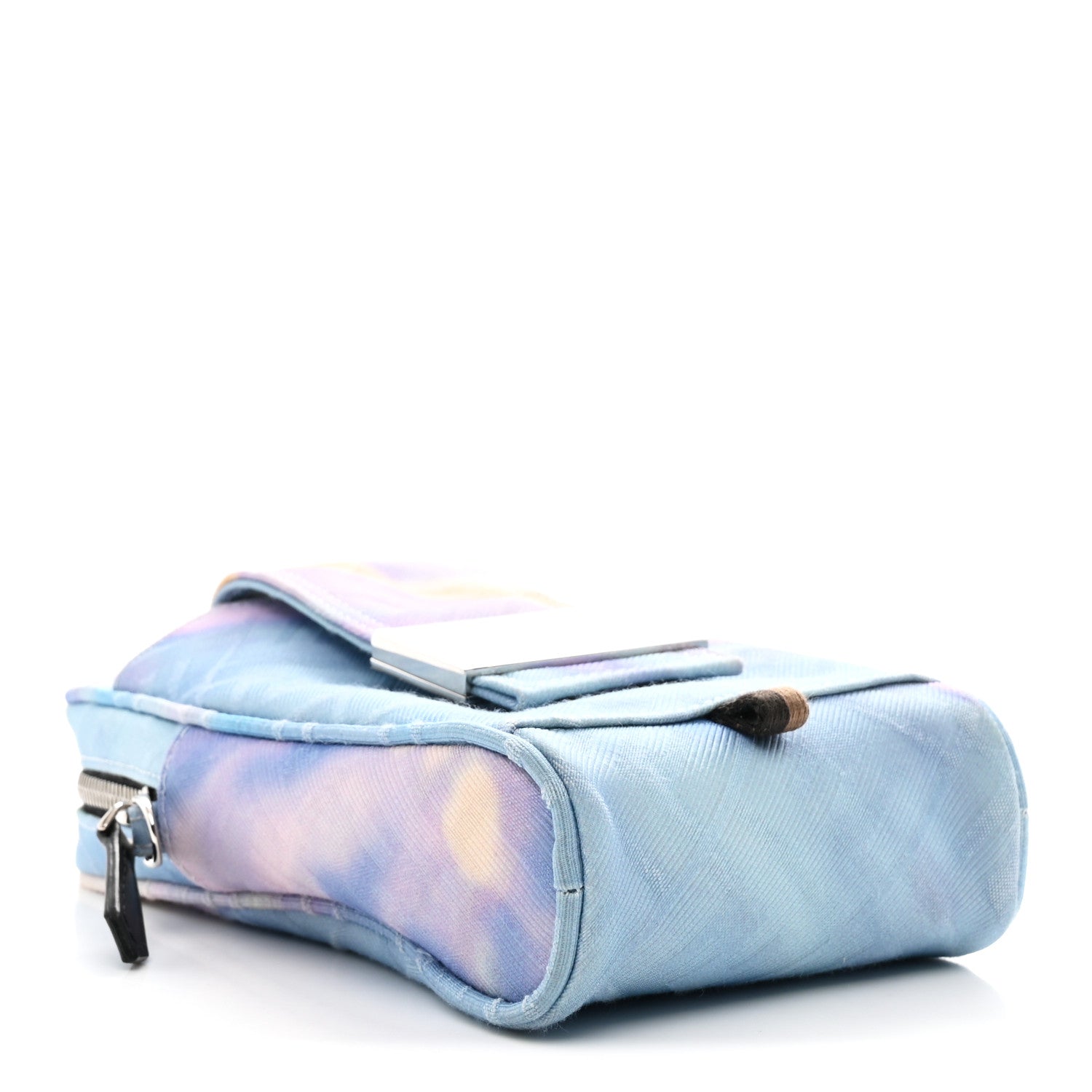 Fendi Econyl Nylon Cuoio Romano Baguette Crossbody Phone Pouch Azzurro 4 of 11