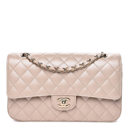 Chanel Iridescent Lambskin Quilted Medium Double Flap Light Beige 1 of 12