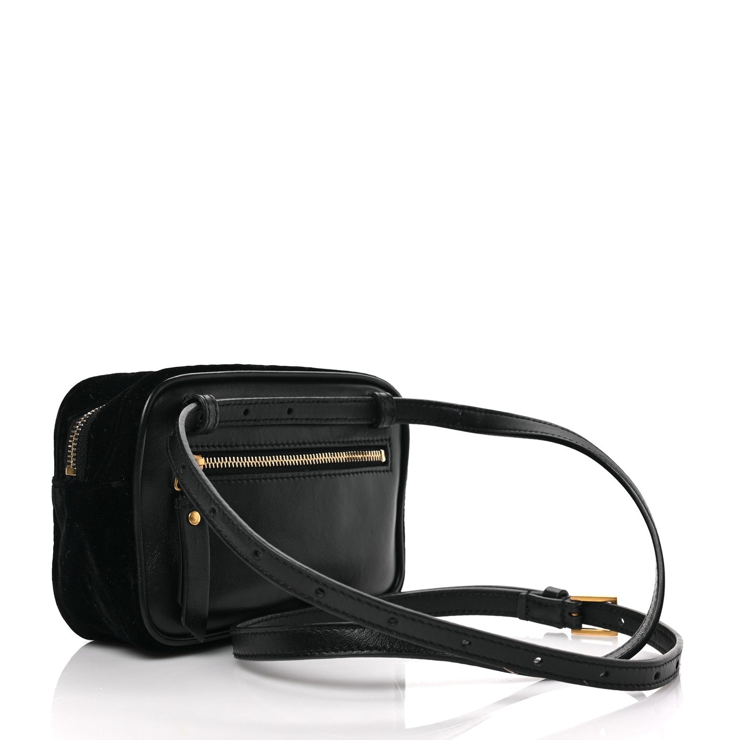 Velour Matelasse Monogram Lou Belt Bag Black