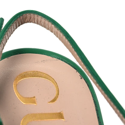 Gucci Nappa Horsebit Platform 35/120mm Slingback Pumps 38 New Shamrock 11 of 14