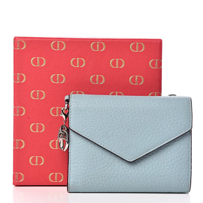 Christian Dior Bullcalf Diorissimo Medium Envelope Wallet Sky Blue 8 of 8