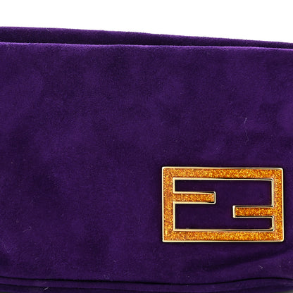 Fendi Suede Calfskin Shoulder Bag Purple 7 of 9
