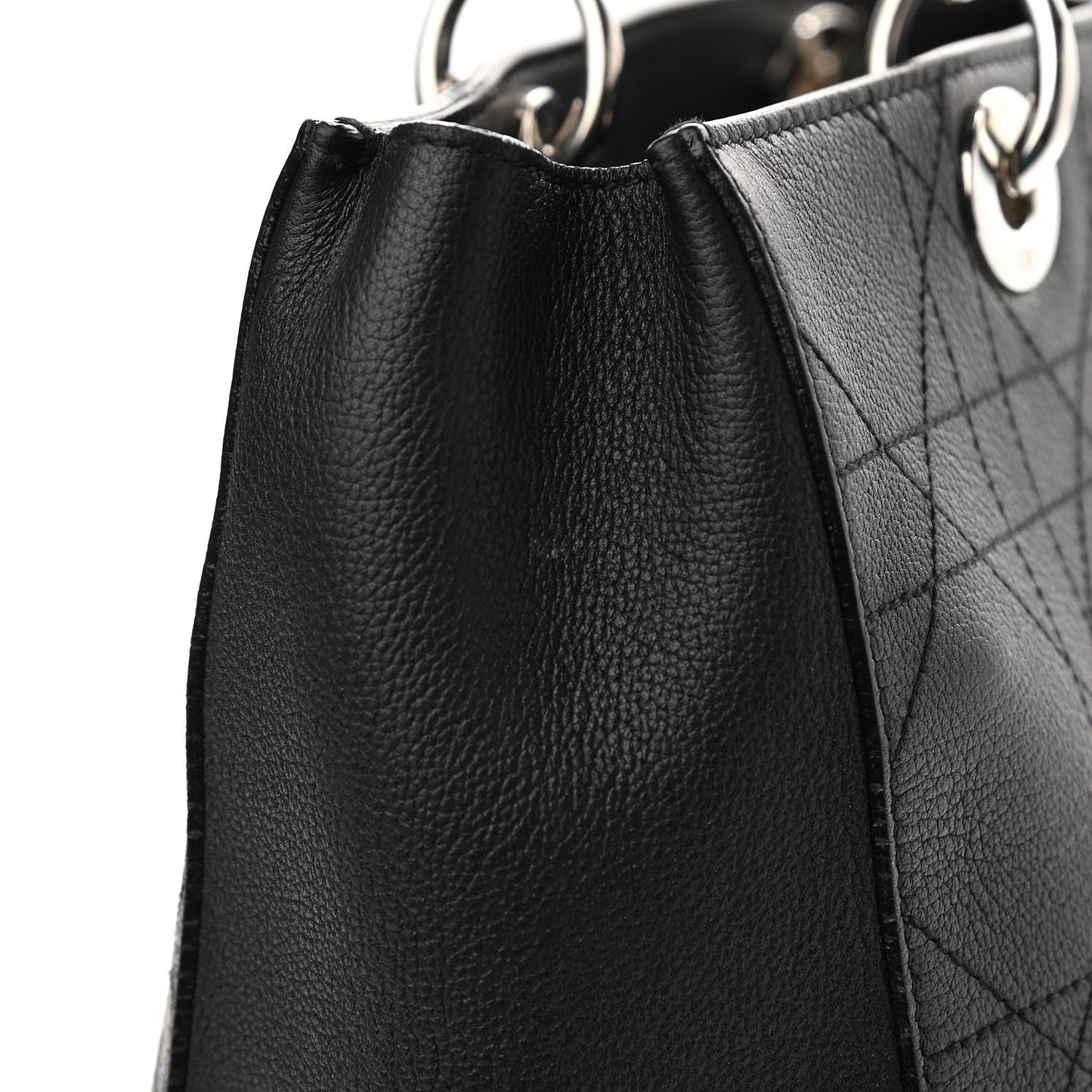 Grained Calfskin Cannage Medium Ultradior Tote Black
