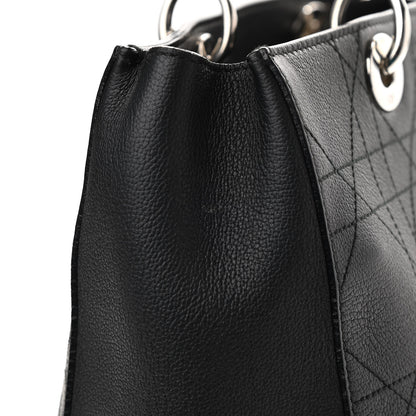 Christian Dior Grained Calfskin Cannage Medium Ultradior Tote Black 14 of 14