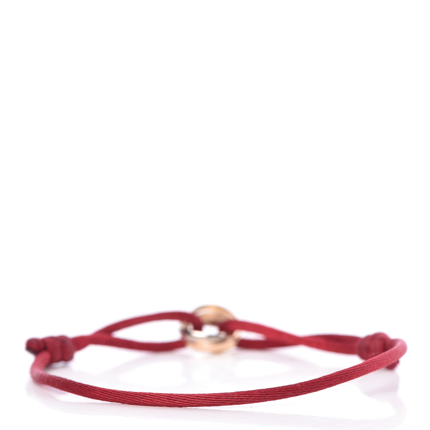 Cartier 18K Pink Yellow White Gold Trinity Cord Bracelet Red 3 of 8