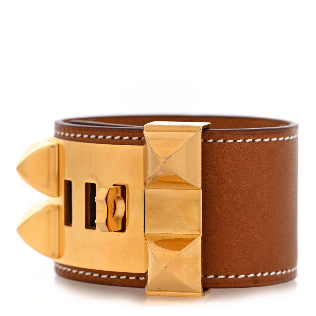Hermes Barenia Collier De Chien CDC Bracelet S Fauve 3 of 5