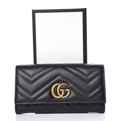 Gucci Calfskin Matelasse GG Marmont Continental Wallet Black 8 of 8