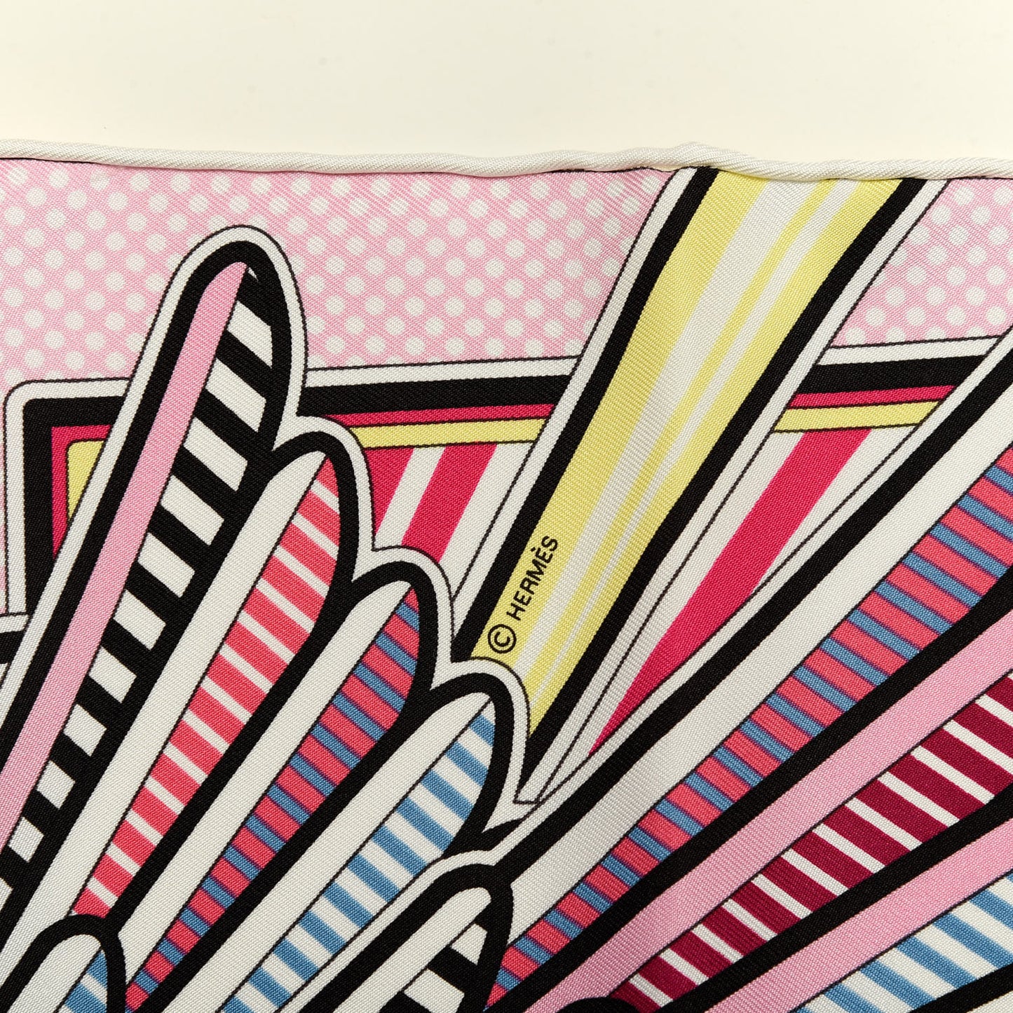 Silk Pegase Pop Pocket Square Rose Bleu Jean Jaune