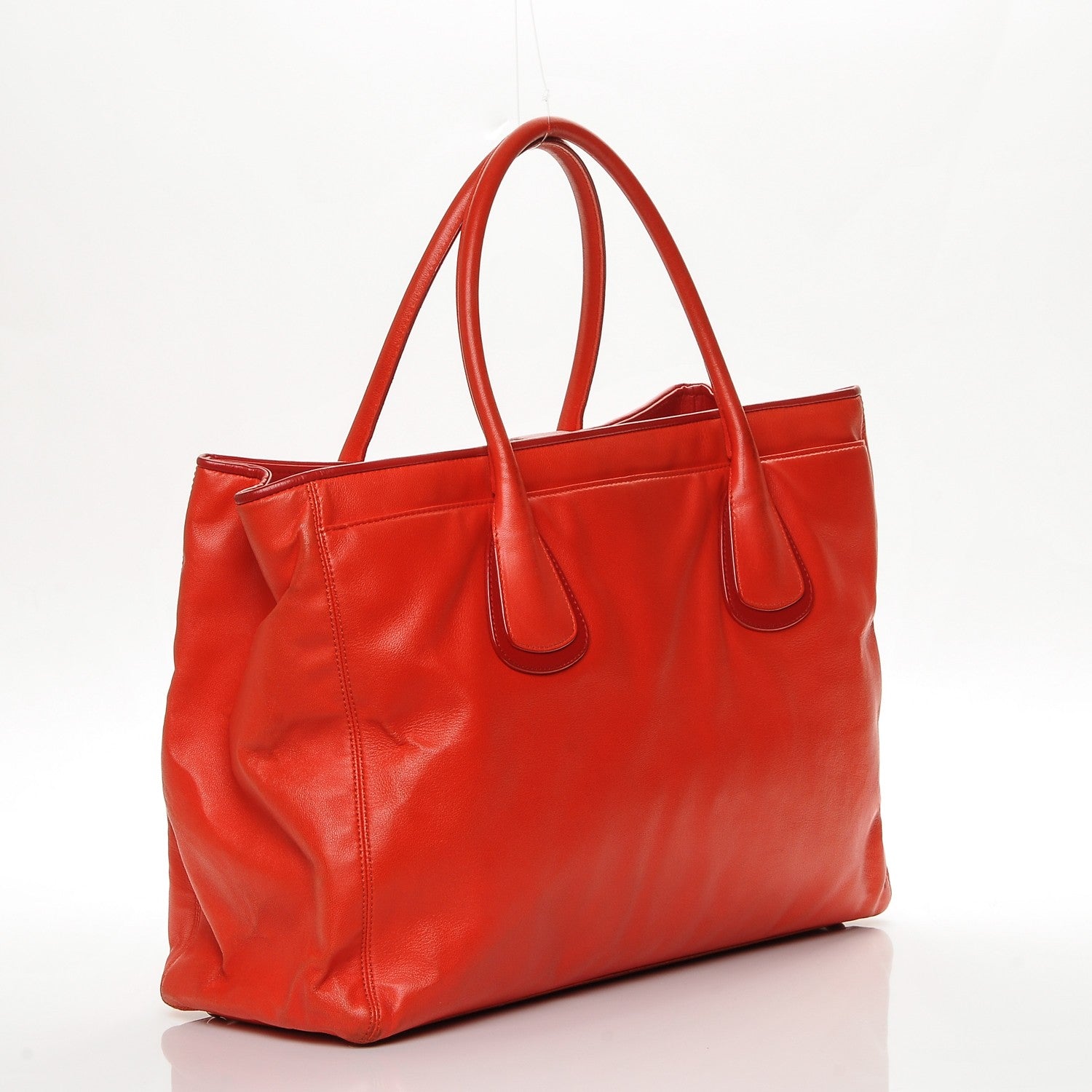Chanel Lambskin Executive Cerf Shopper Tote Red 3 of 12