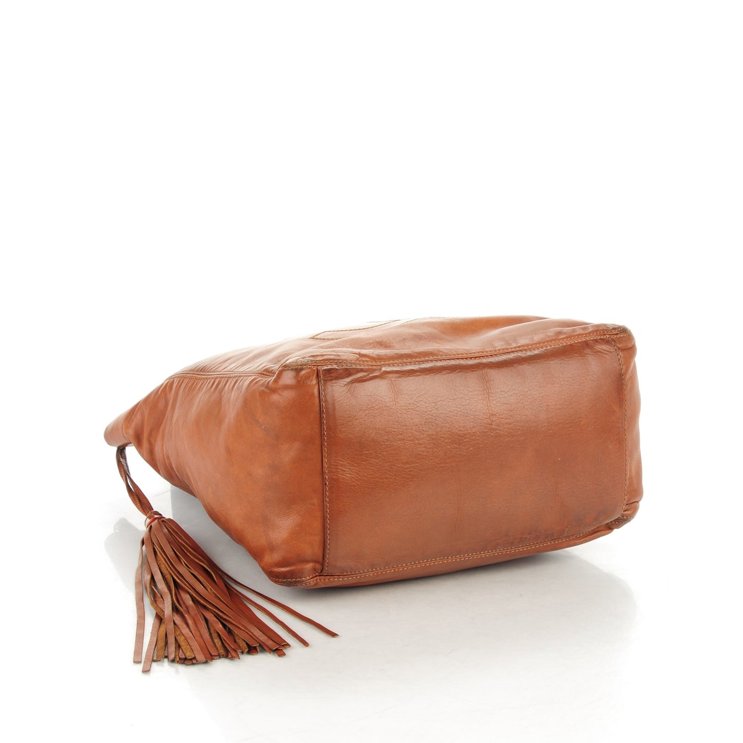 Lambskin CC Tassel Shoulder Bag Light Brown