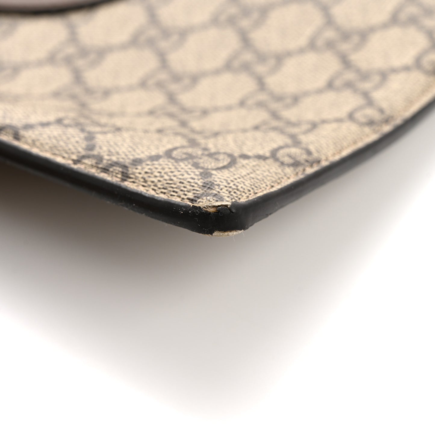 GG Supreme Monogram Neo Vintage Zip Wristlet Pouch Beige New Acero Crop
