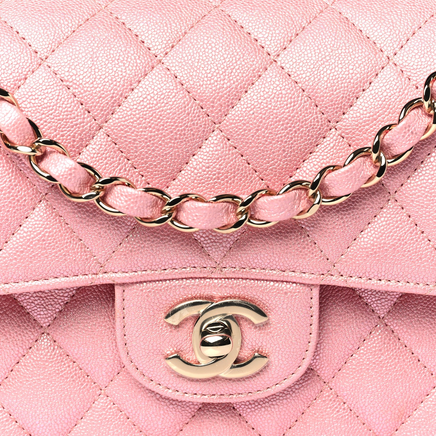 Chanel Iridescent Caviar Quilted Small Double Flap Pink 8 of 11