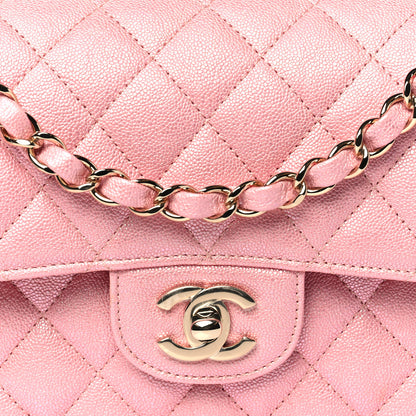 Chanel Iridescent Caviar Quilted Small Double Flap Pink 8 of 11