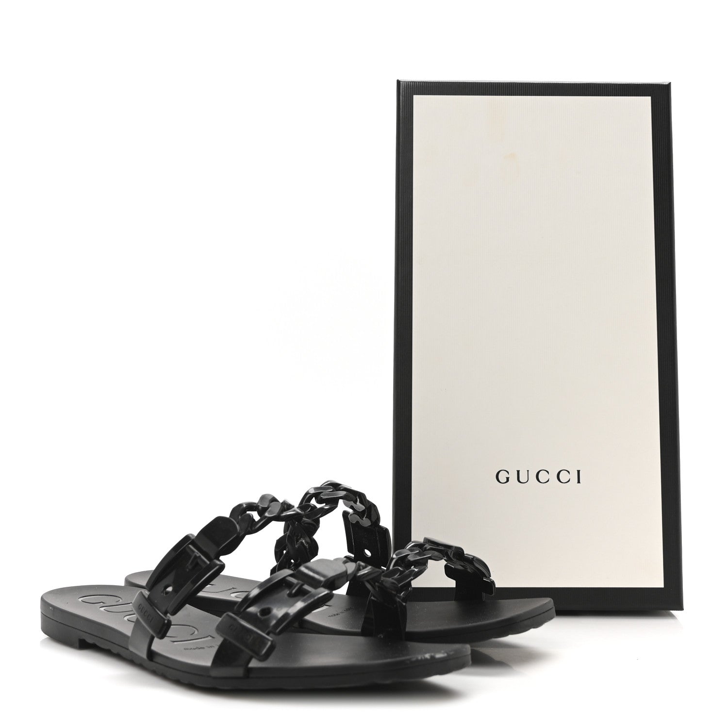 Gucci Rubber Womens Slide Sandals 40 Black 9 of 9