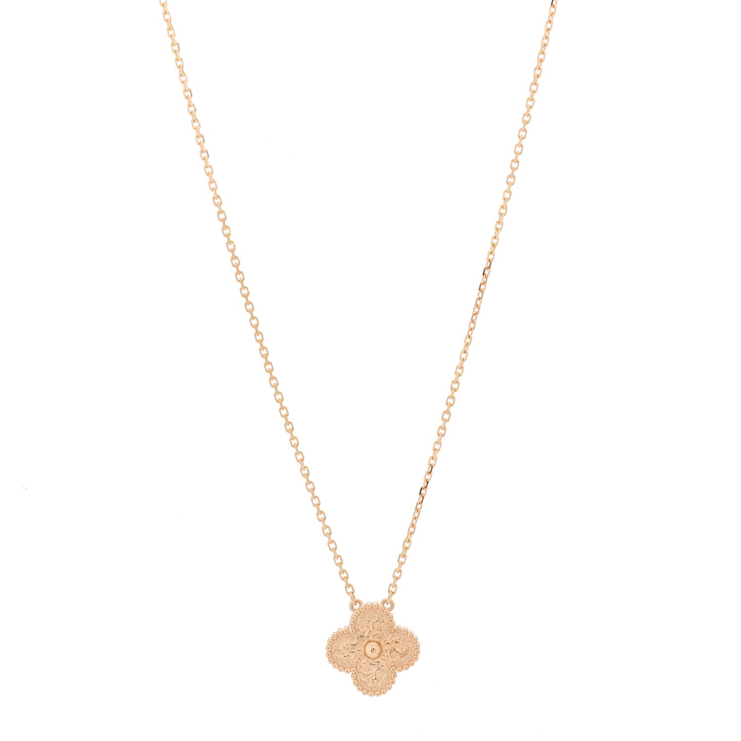 18K Rose Gold Vintage Alhambra Pendant Necklace