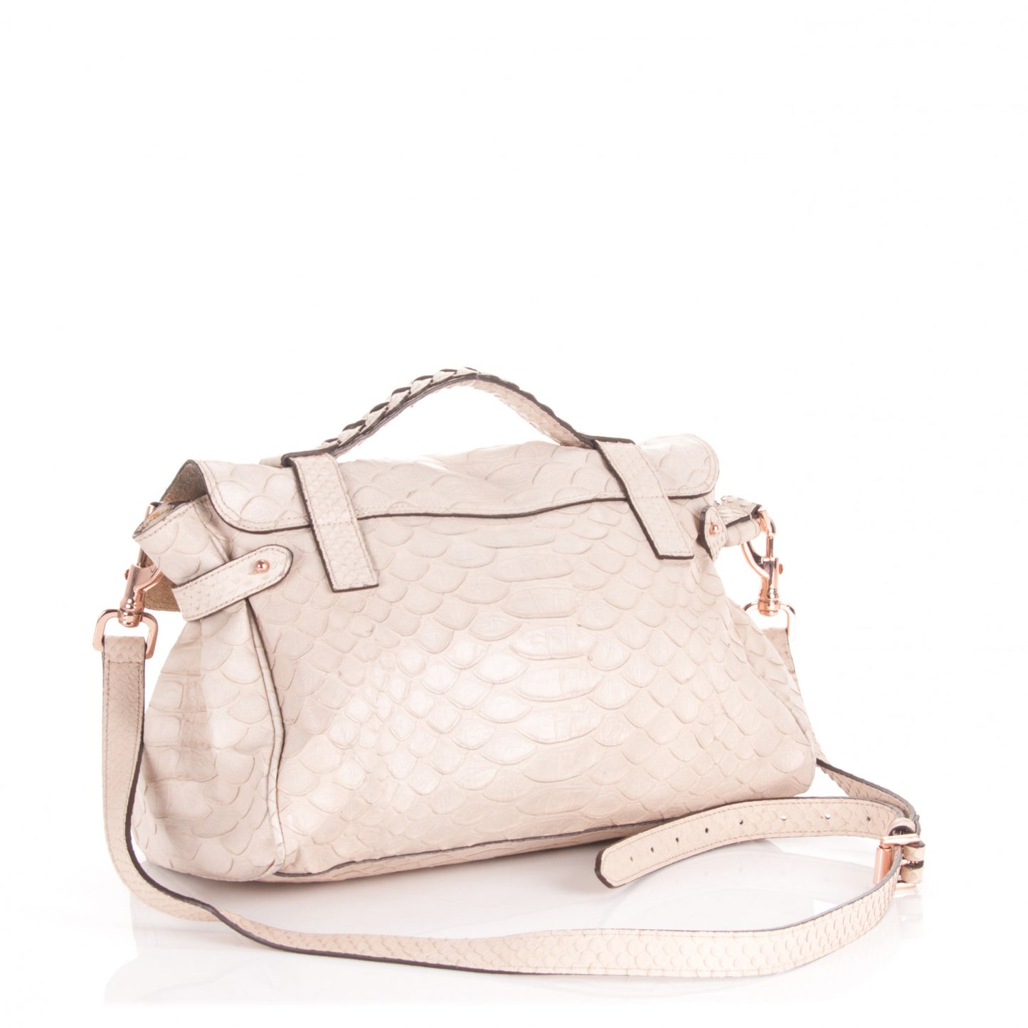 Silky Snake Print Alexa Pebbled Beige