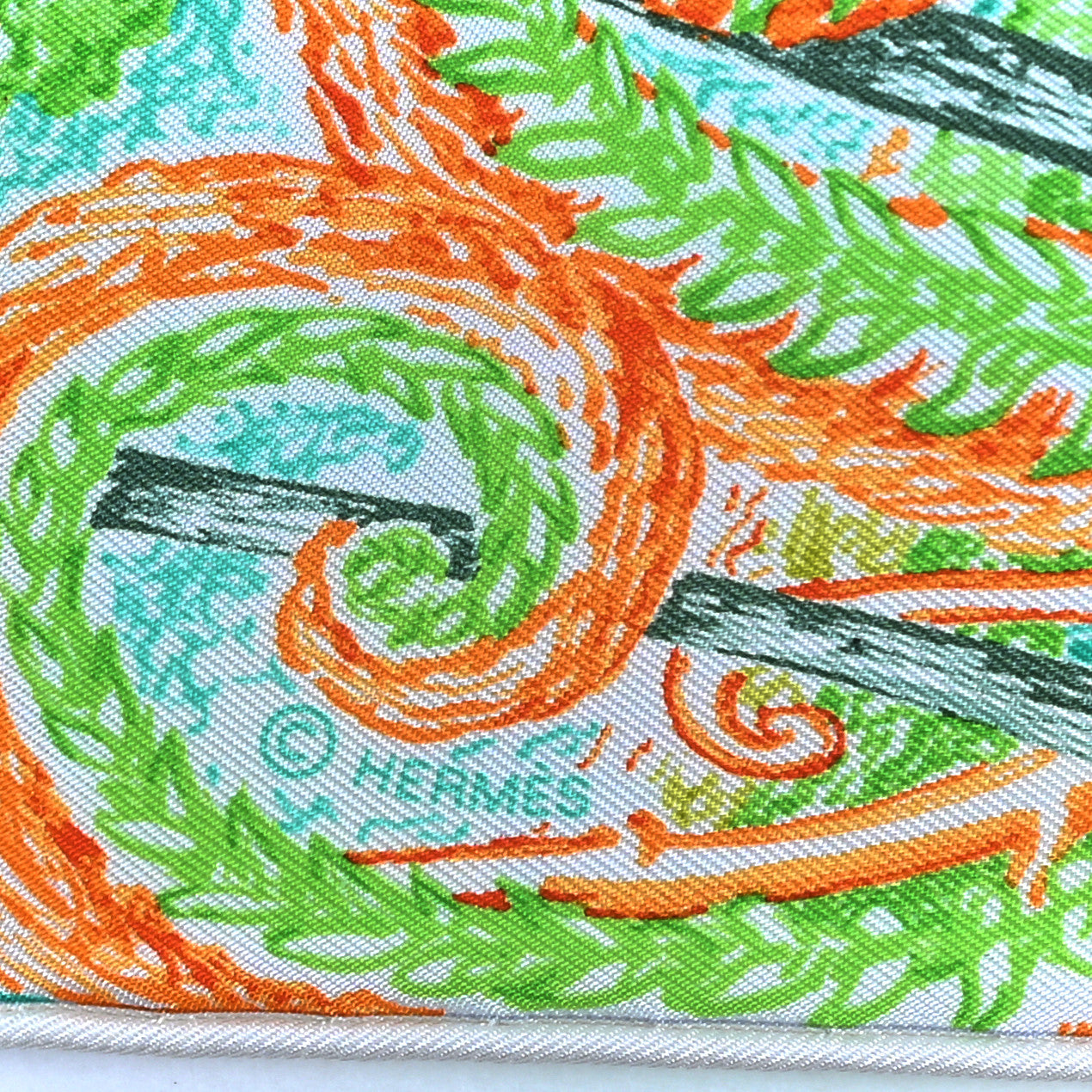 Hermes Silk Les Folies Du Faubourg Scarf 90 Fuchsia Vert Multicolor 2 of 4