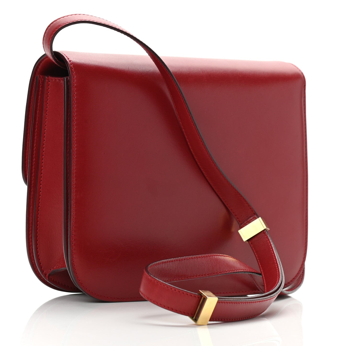 Box Calfskin Medium Classic Box Flap Bag Red