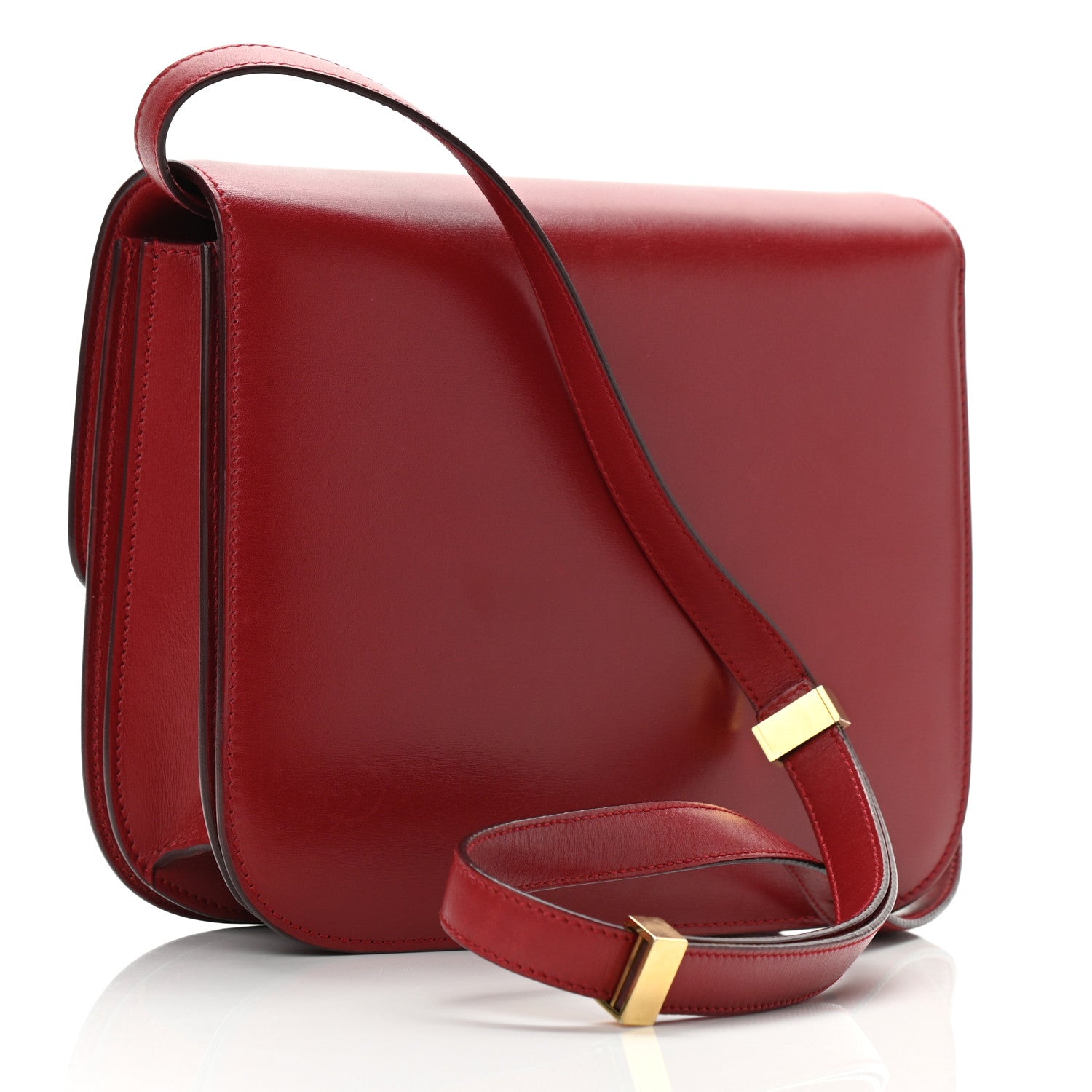 Celine Box Calfskin Medium Classic Box Flap Bag Red 3 of 11