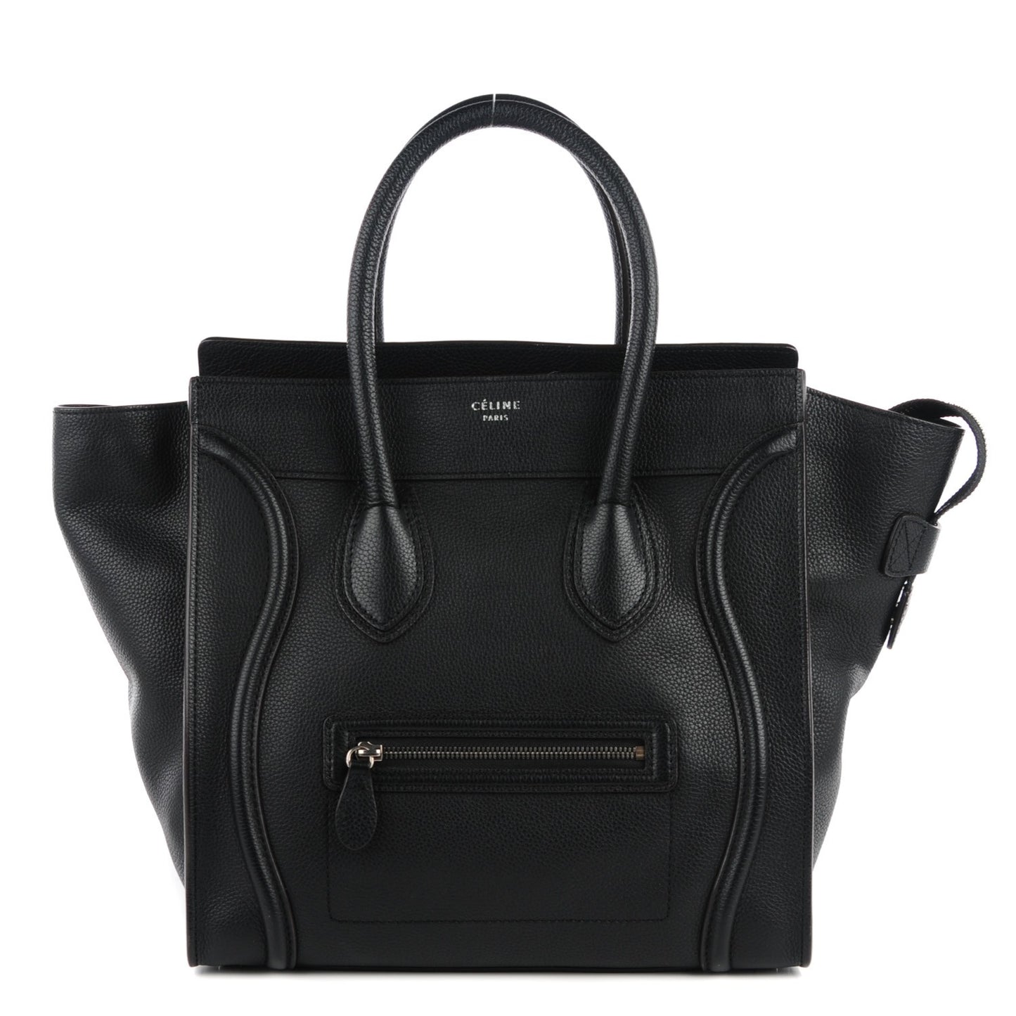 Drummed Calfskin Mini Luggage Black
