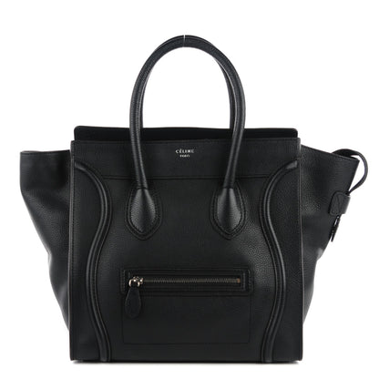 Celine Drummed Calfskin Mini Luggage Black 1 of 8