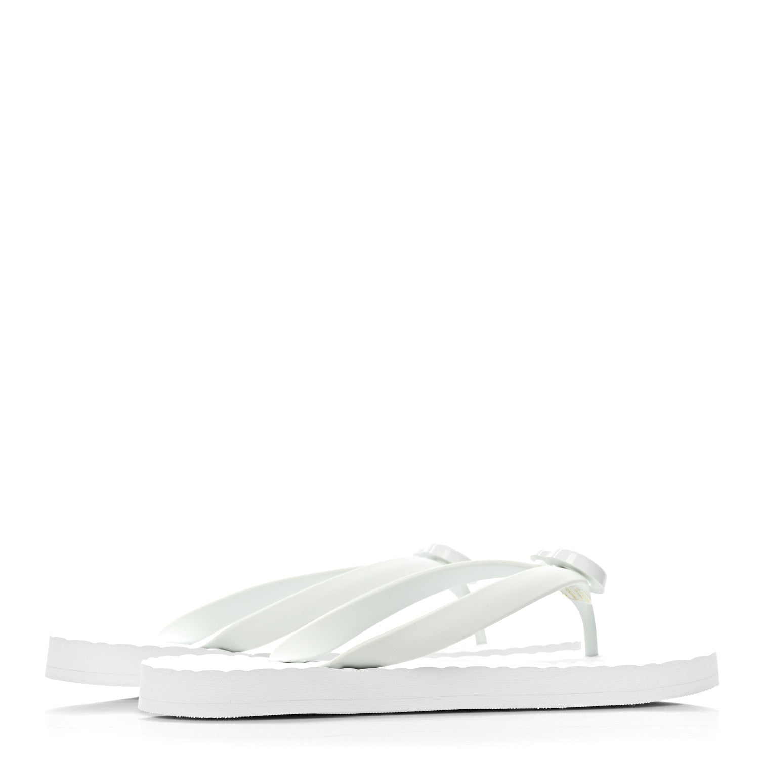 Gucci Rubber Chevron Mens GG Thong Flat Sandals 8 Great White 4 of 8